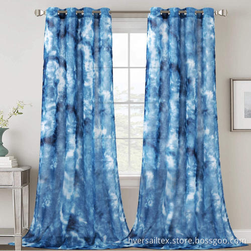 Fancy Tie Dye Linen Door Curtains